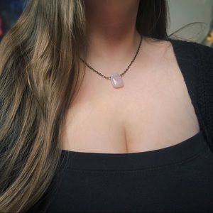 Rose Quartz Crystal Necklace Dainty